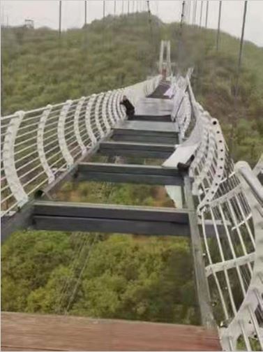 Glass bridge shatters
