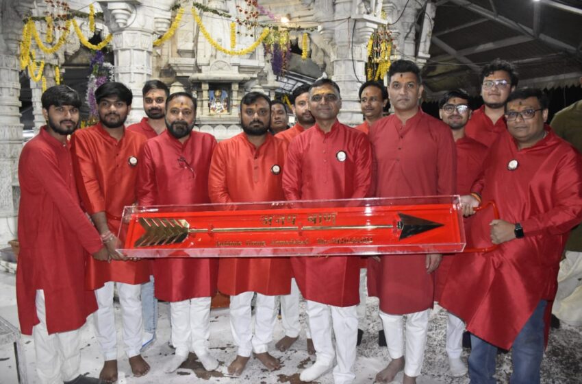 અંબાજીમાં પૂજન કરેલું અજયબાણ અયોધ્યા મંદીરમાં અર્પણ કરાશે