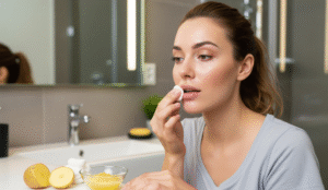 Remove upper lip pigmentation with potato juice