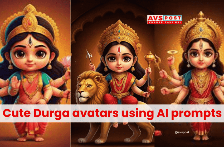 Cute Durga avatars using AI prompts : Transform Your Daughter into Cute Durga Avatars, AI Prompts for a Magical Navratri