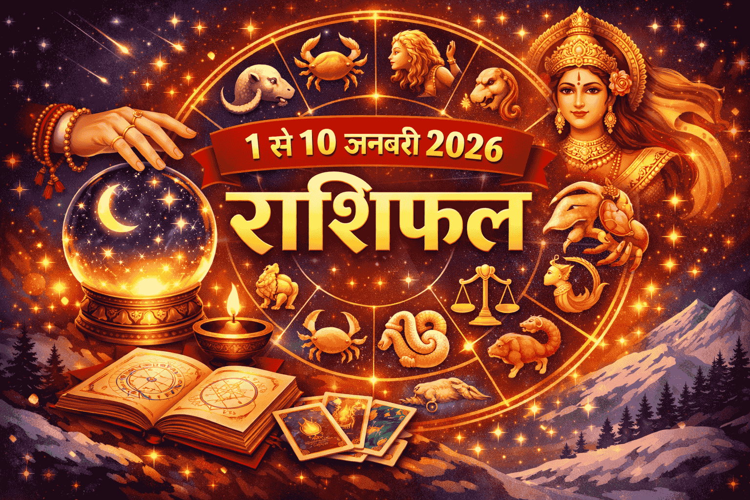 Rashifal 2026 : 1 से 10 जनवरी 2026 राशिफल, सभी 12 राशियों का डिटेल भविष्यफल