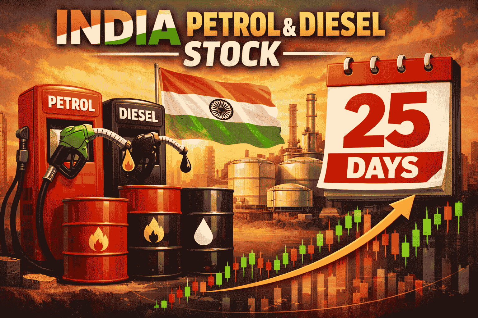 India petrol diesel stock : 25 दिन का क्रूड ऑयल + 25 दिन का पेट्रोल-डीजल — पश्चिम एशिया संकट में क्या है असली स्थिति? 