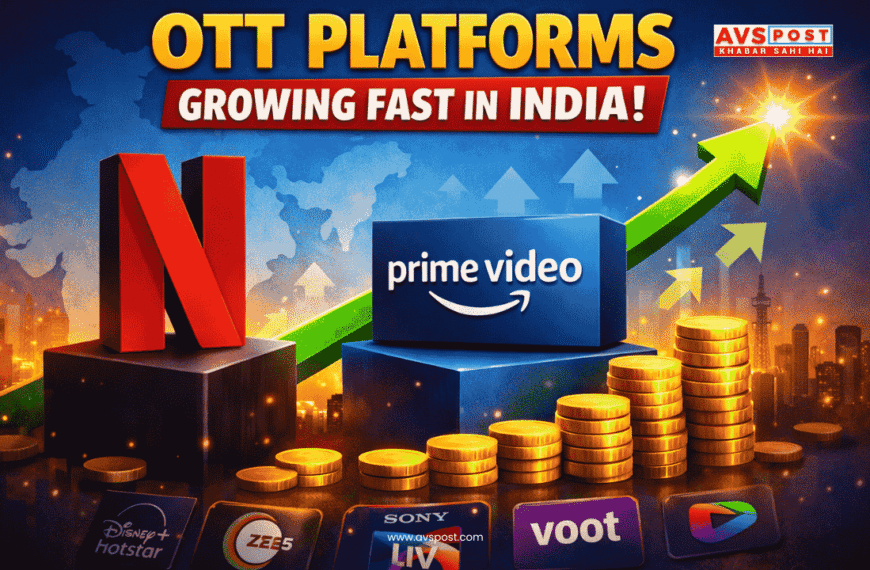 OTT Platforms Growing Fast in India : Netflix and Prime on top