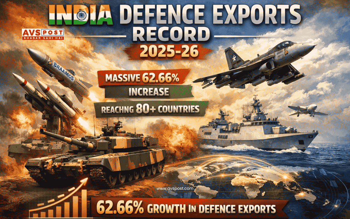 India Defence Exports Record 2025-26 : 62.66% की भारी बढ़ोतरी, 80+ देशों तक पहुंच