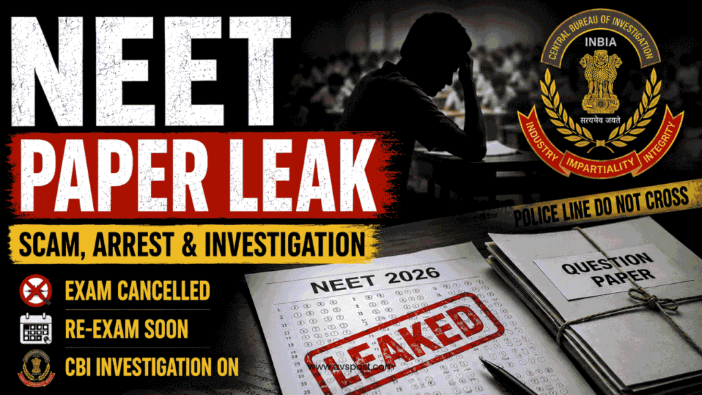 NEET Paper Leak 2026 : परीक्षा रद्द, CBI जांच शुरू – पूरी अपडेट