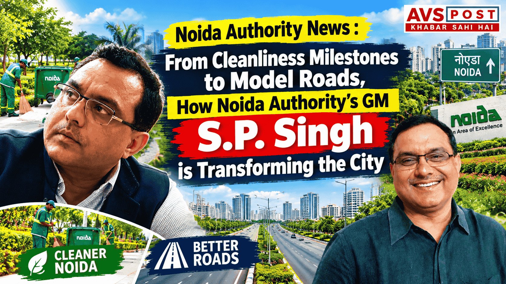 Noida Authority News : From Cleanliness Milestones to Model Roads, How Noida Authority’s GM S.P. Singh is Transforming the City